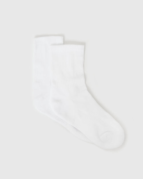 White Half Crew Socks 3-Pack