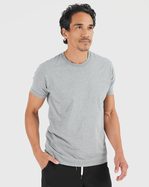 Heather Gray Short Sleeve Crew Neck Tee