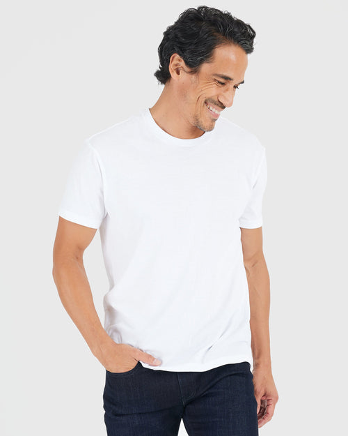 All White Short Sleeve Crew Neck 5-Pack