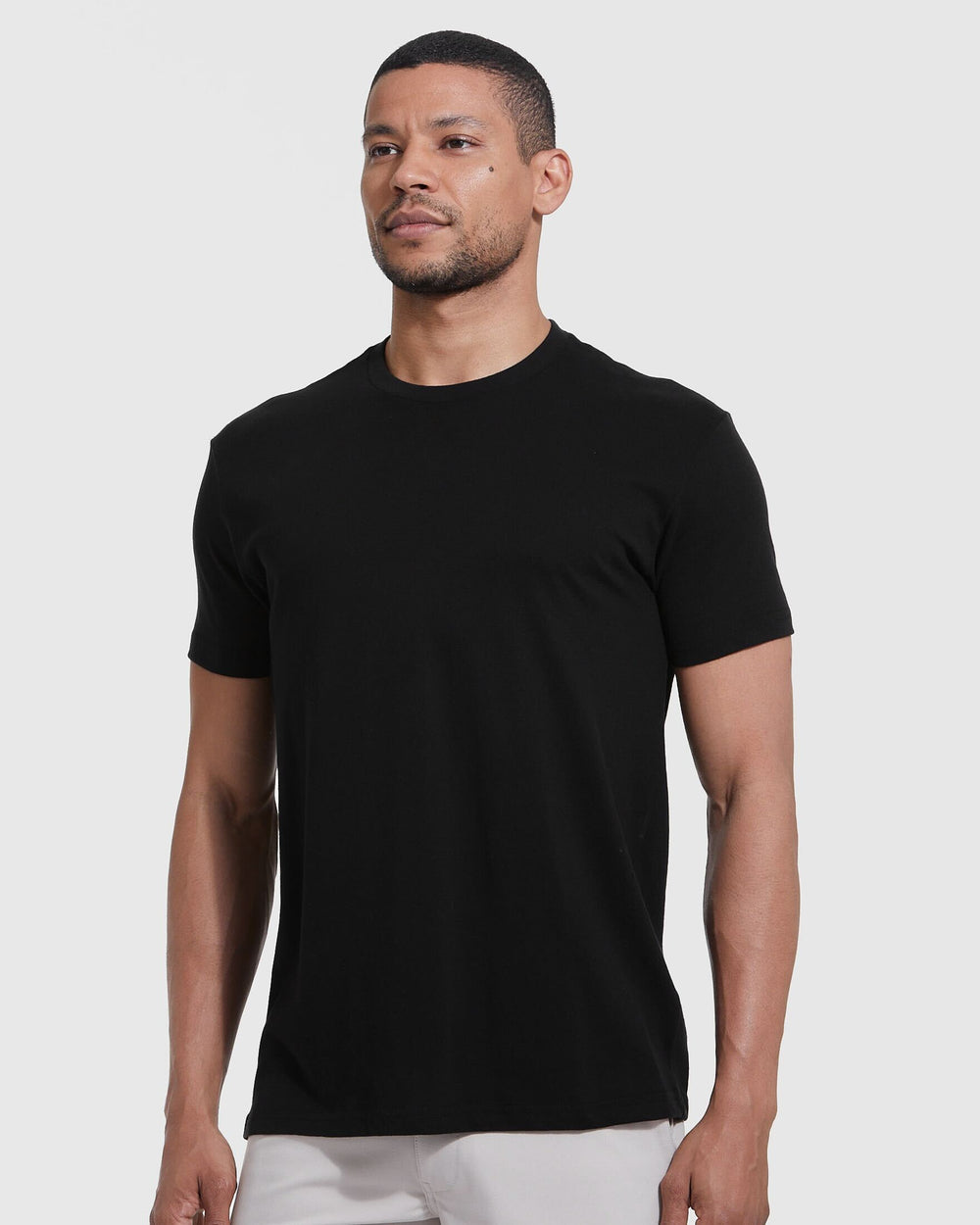 Black Short Sleeve Crew Neck Tee