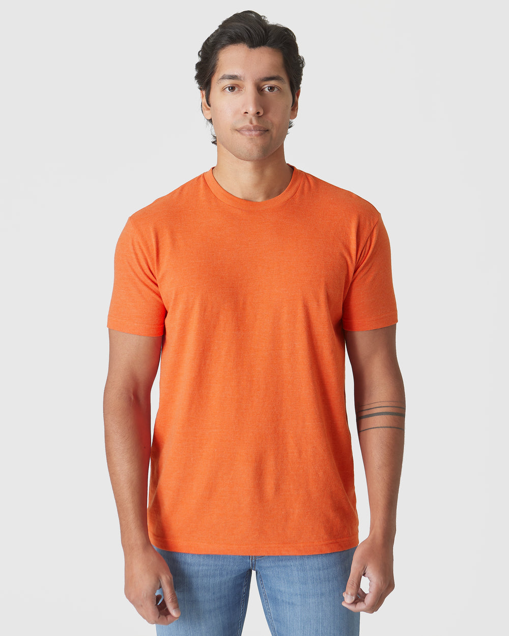 Burnt Orange Heather Short Sleeve Crew Neck Tee