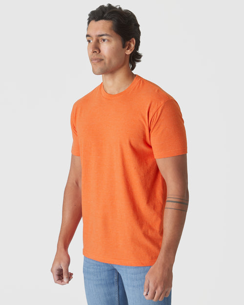 Burnt Orange Heather Short Sleeve Crew Neck Tee