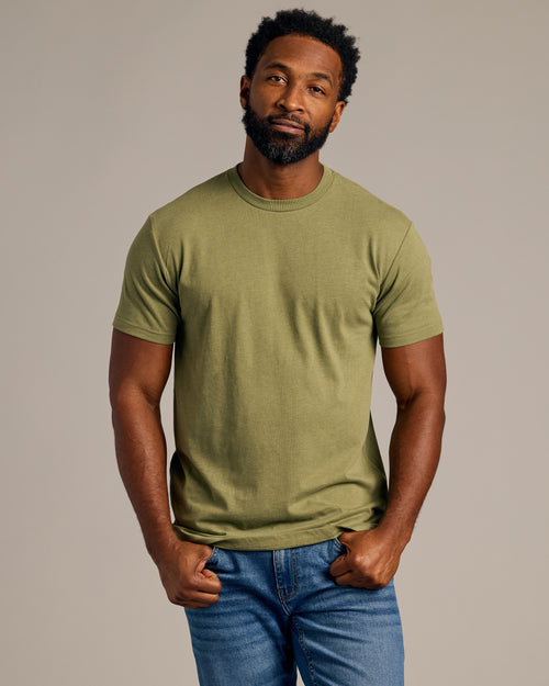 Dark Heather Willow Short Sleeve Crew Neck Tee