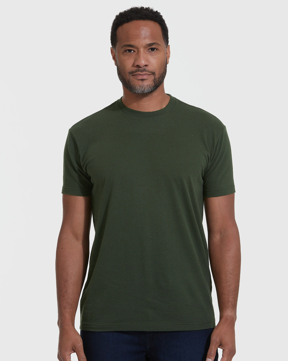 Dark Olive Short Sleeve Crew Neck Tee