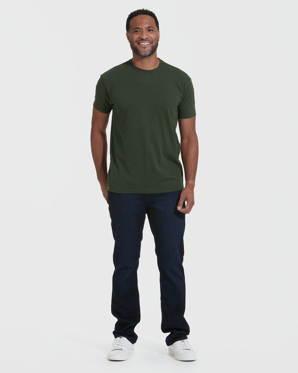 Dark Olive Short Sleeve Crew Neck Tee