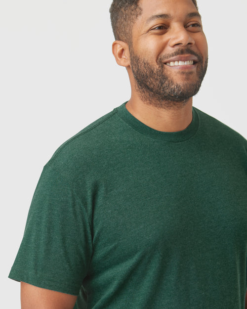 Evergreen Heather Short Sleeve Crew Neck Tee