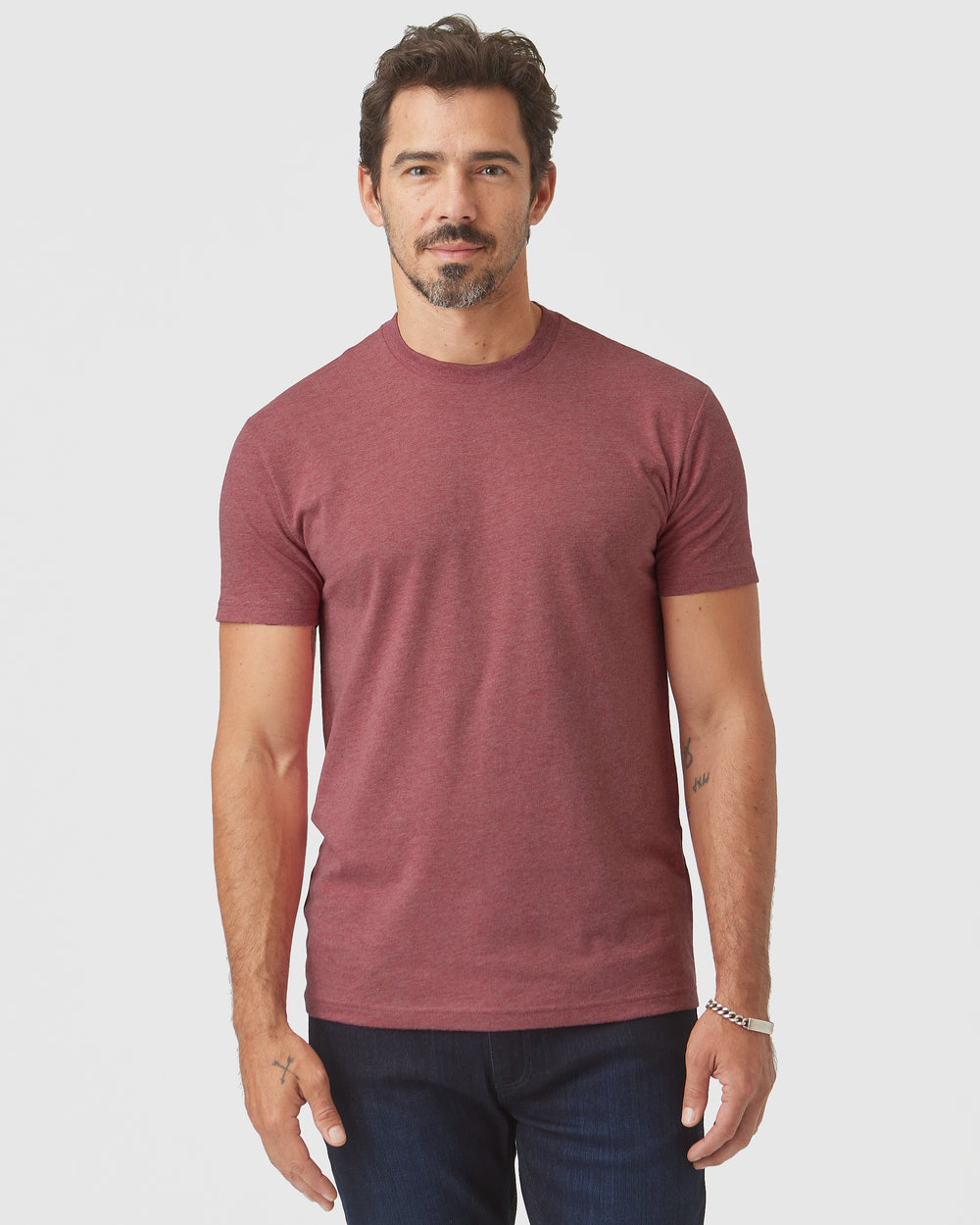 Heather Crimson Short Sleeve Crew Neck Tee