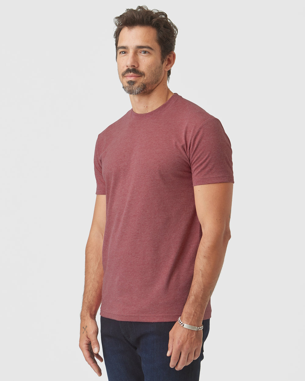 Heather Crimson Short Sleeve Crew Neck Tee