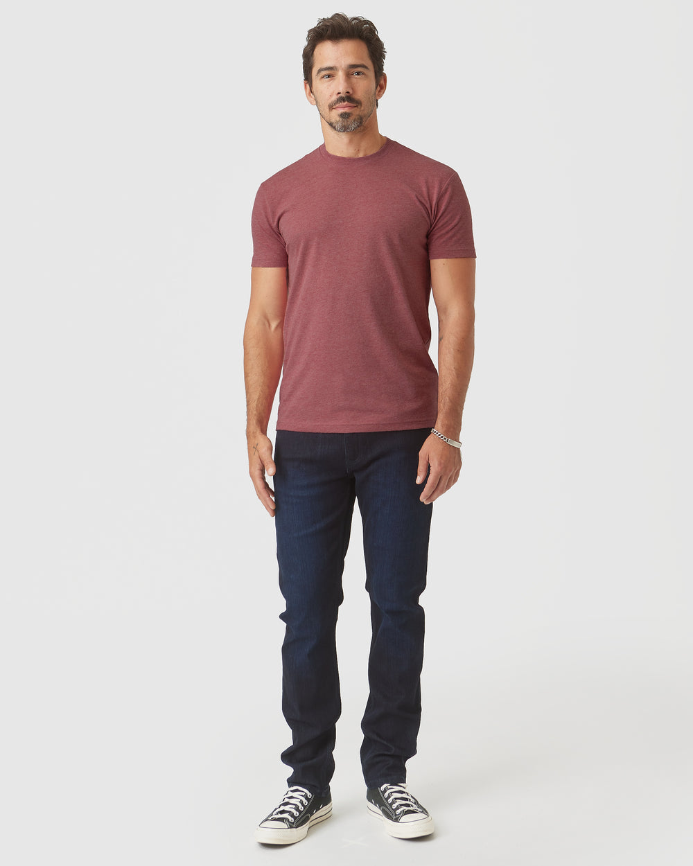 Heather Crimson Short Sleeve Crew Neck Tee