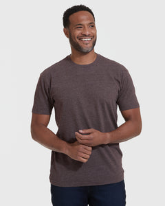 True ClassicHeather Dark Oak Short Sleeve Crew Neck Tee