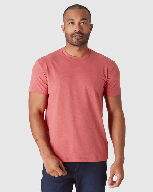 Heather Garnet Short Sleeve Crew Neck Tee