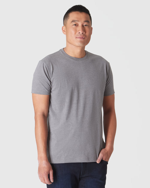 Heather Graphite Short Sleeve Crew Neck Tee