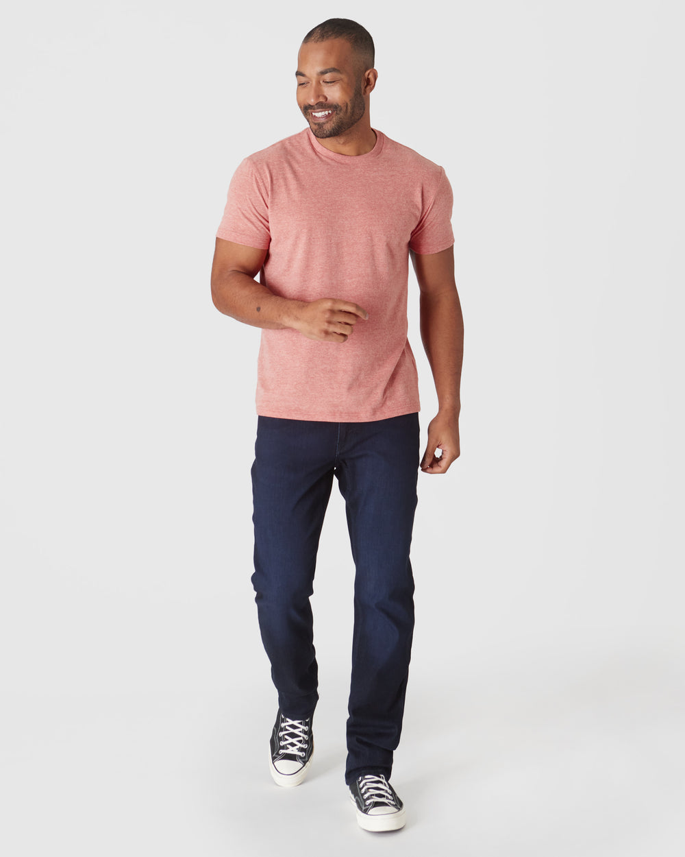 Heather Cayenne Short Sleeve Crew Neck Tee