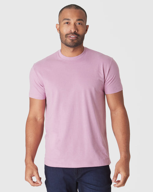 Heather Mauve Short Sleeve Crew Neck Tee