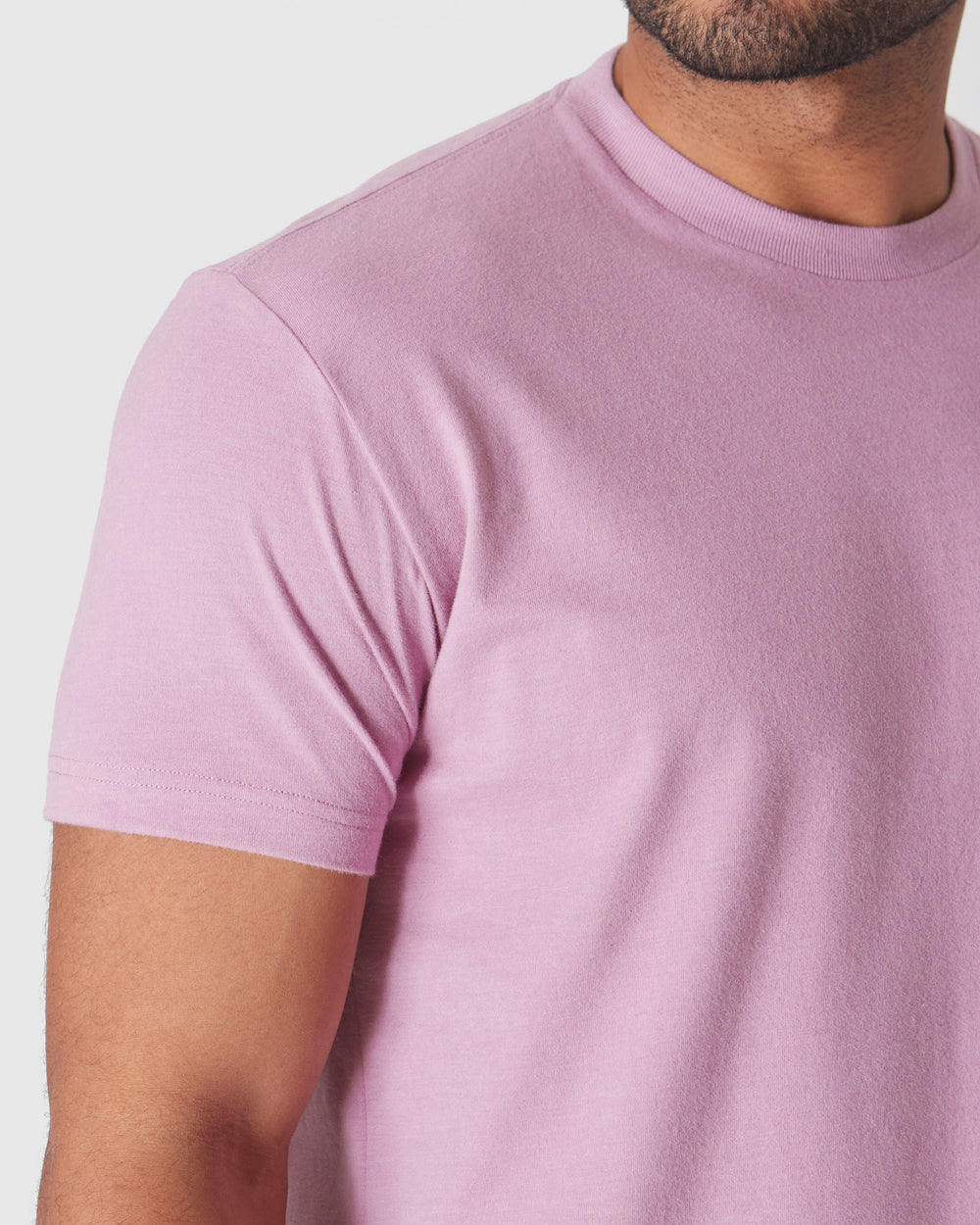 Heather Mauve Short Sleeve Crew Neck Tee