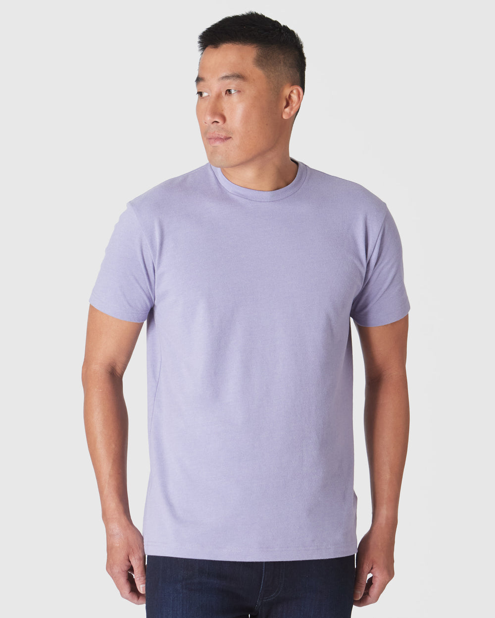 Heather Dark Orchid Short Sleeve Crew Neck Tee