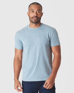 True ClassicHeather Sapphire Short Sleeve Crew Neck Tee