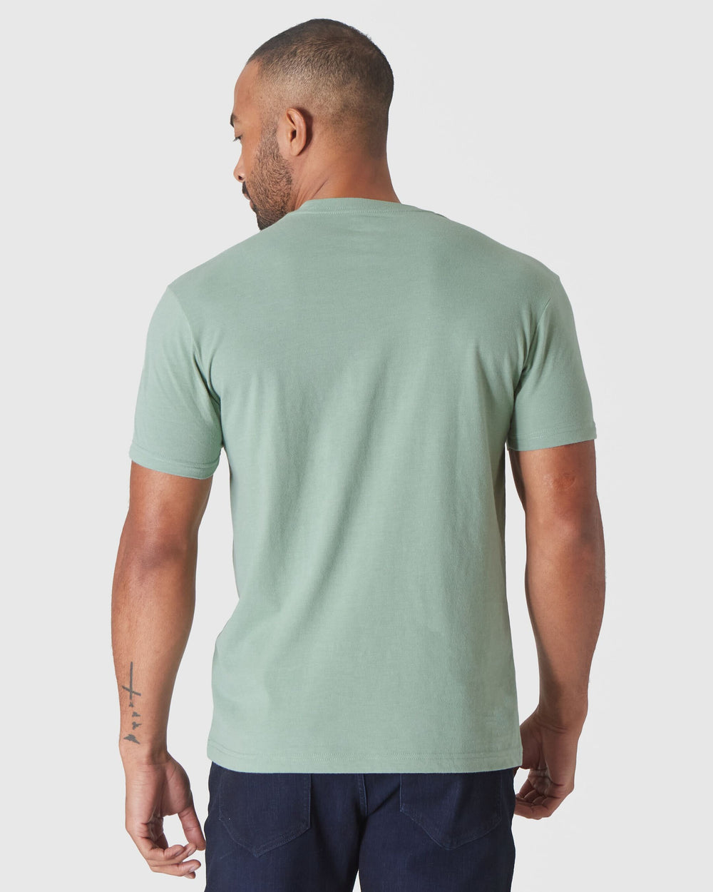 Heather Slate Green Short Sleeve Crew Neck Tee