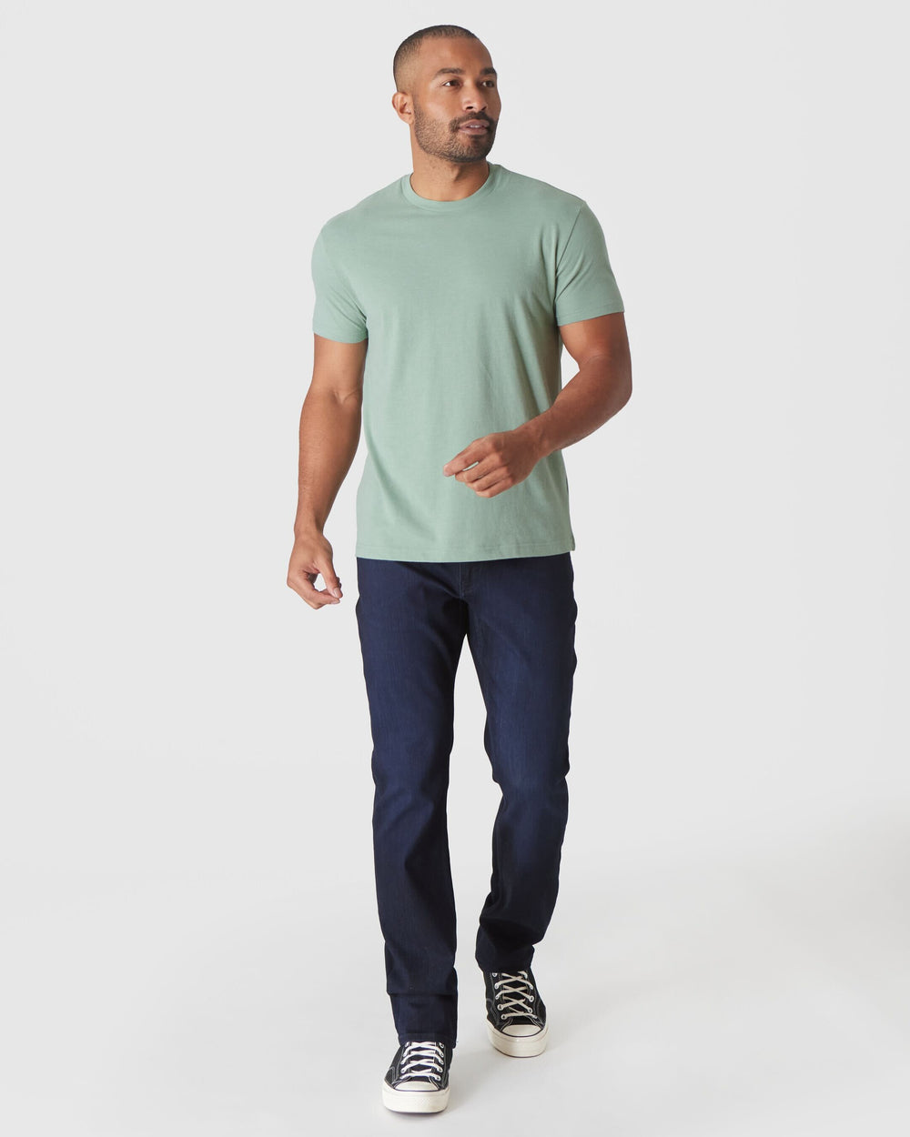 Heather Slate Green Short Sleeve Crew Neck Tee