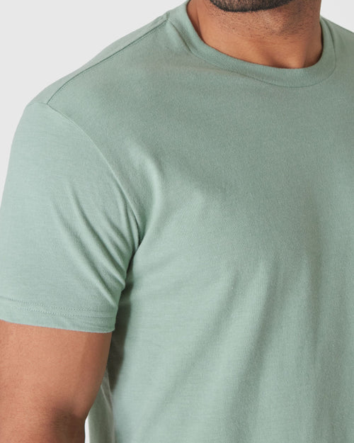 Heather Slate Green Short Sleeve Crew Neck Tee