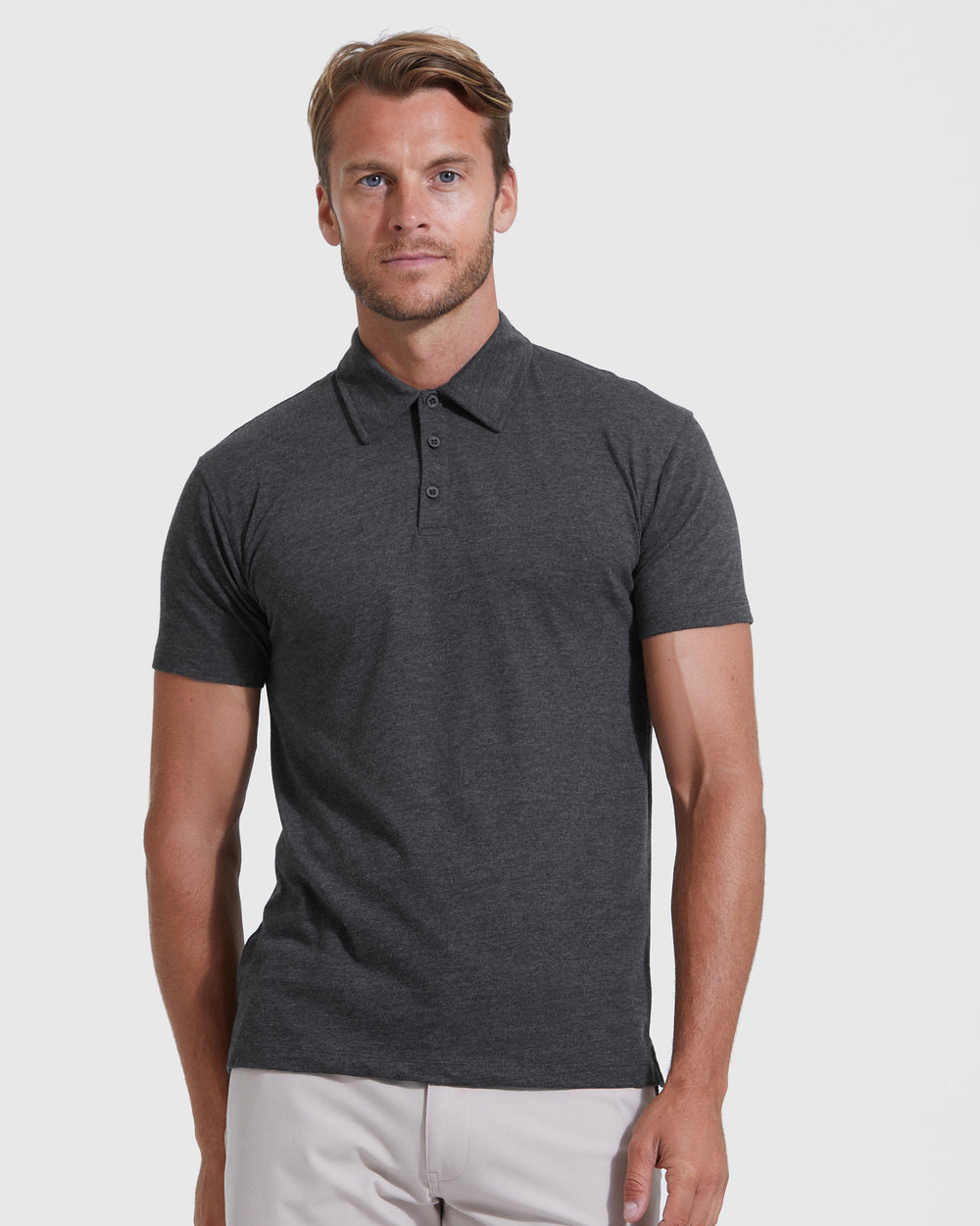 Charcoal Heather Gray Short Sleeve Polo