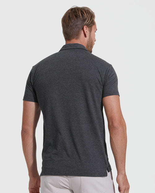 Charcoal Heather Gray Short Sleeve Polo