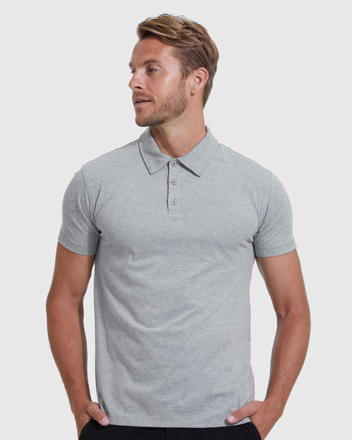 Heather Gray Short Sleeve Polo