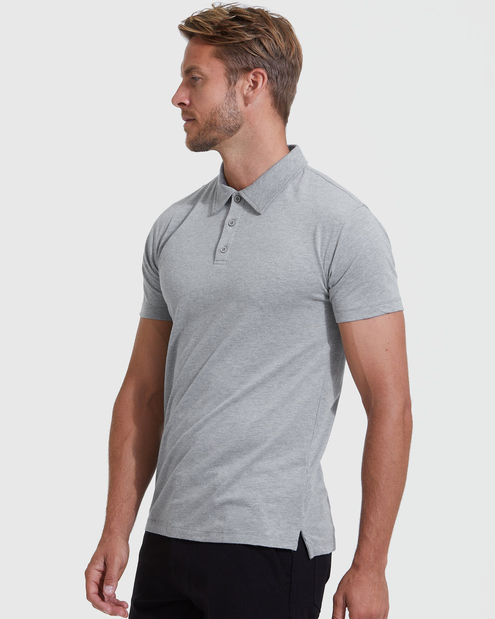 Heather Gray Short Sleeve Polo