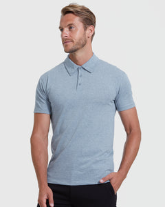 True ClassicHeather Indigo Short Sleeve Polo