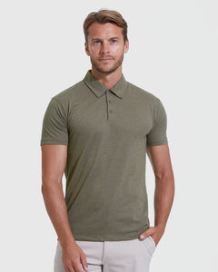 True ClassicHeather Military Green Short Sleeve polo