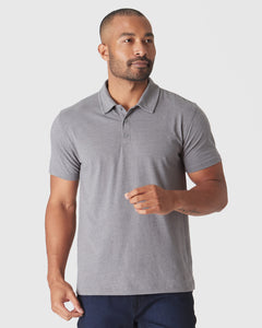 True ClassicHeather Graphite Short Sleeve Polo