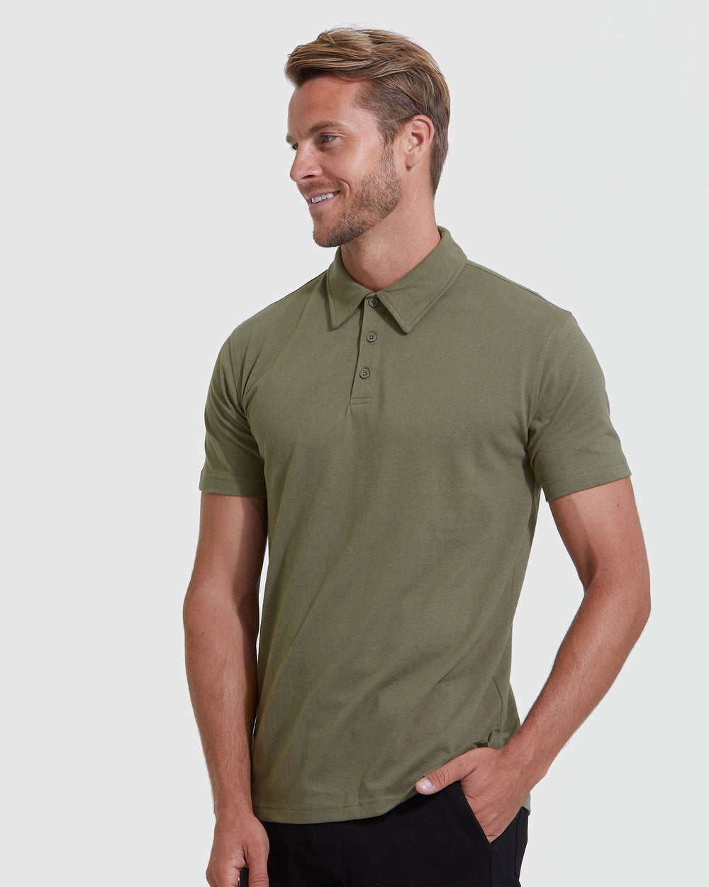 Military Green Short Sleeve Polo