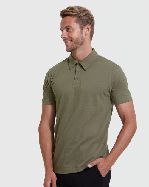 Military Green Short Sleeve Polo