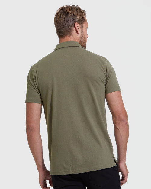 Military Green Short Sleeve Polo