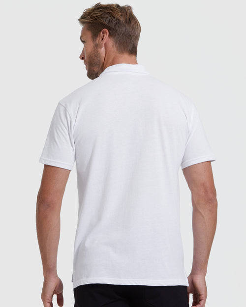 White Short Sleeve Polo