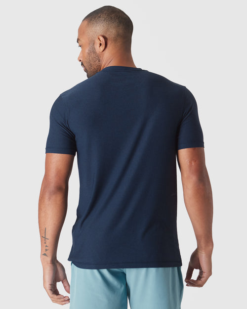 Dark Heather Cadet Active Short Sleeve Crew Neck Tee