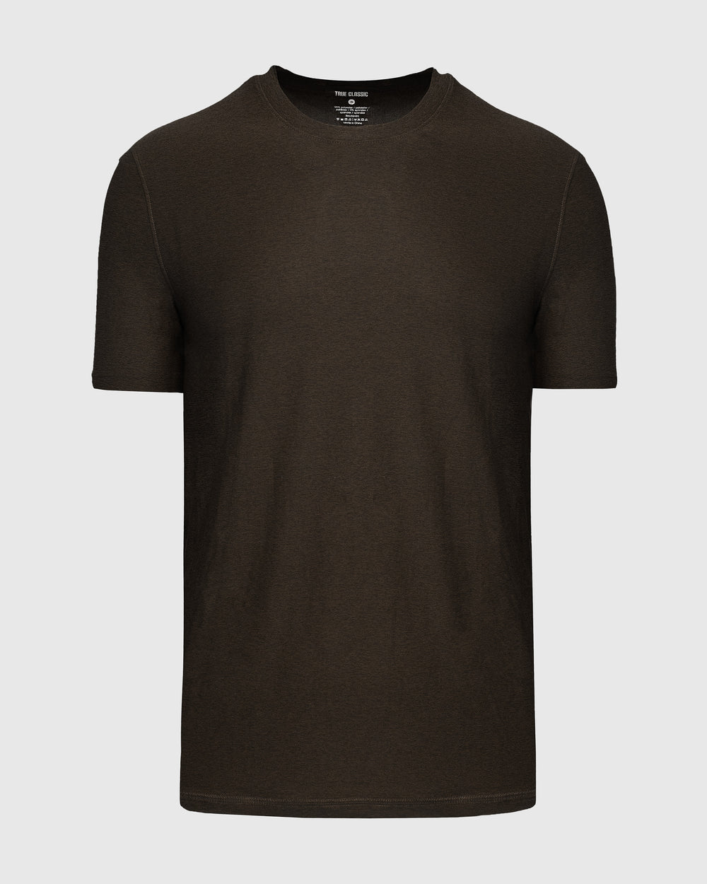 Dark Heather Cocoa Active Short Sleeve Crew Neck Tee