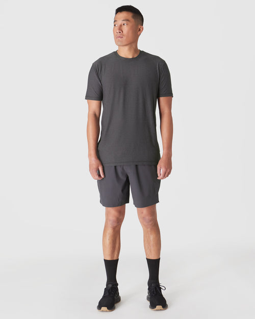 Dark Heather Tempest Active Short Sleeve Crew Neck Tee