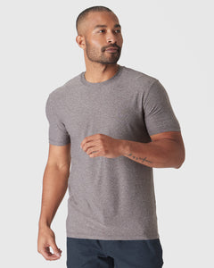 True ClassicHeather Cocoa Active Short Sleeve Crew Neck Tee