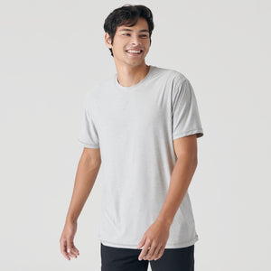 True ClassicLight Heather Gray Active Short Sleeve Crew Neck Tee