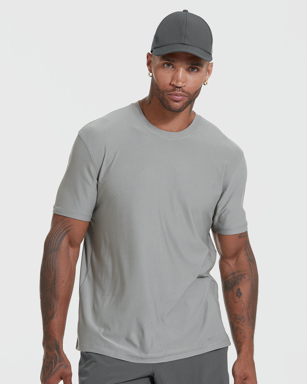 Iron Gray Active Short Sleeve Crew Neck Tee