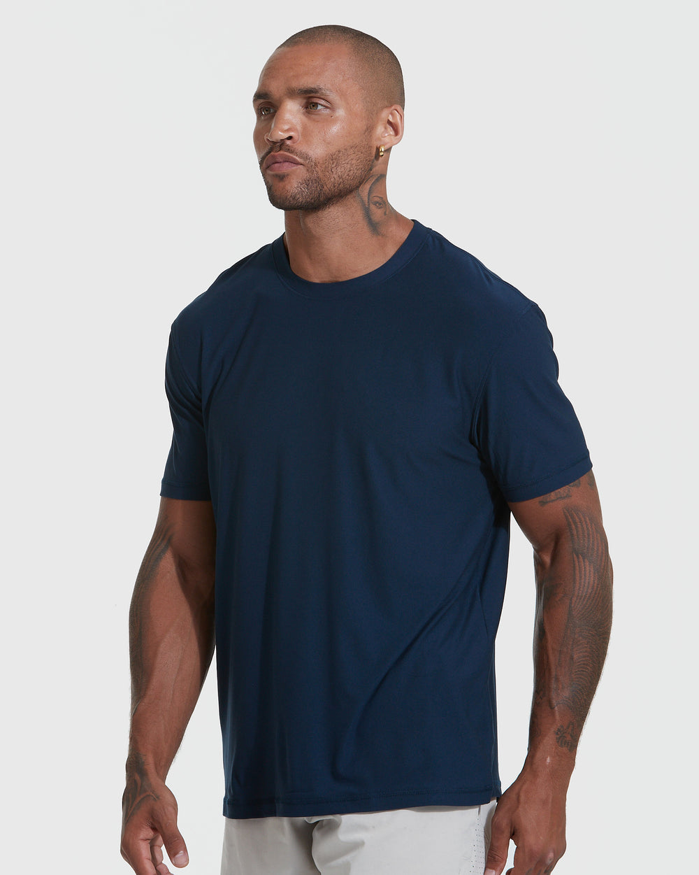 Navy Active Short Sleeve Crew Neck Tee