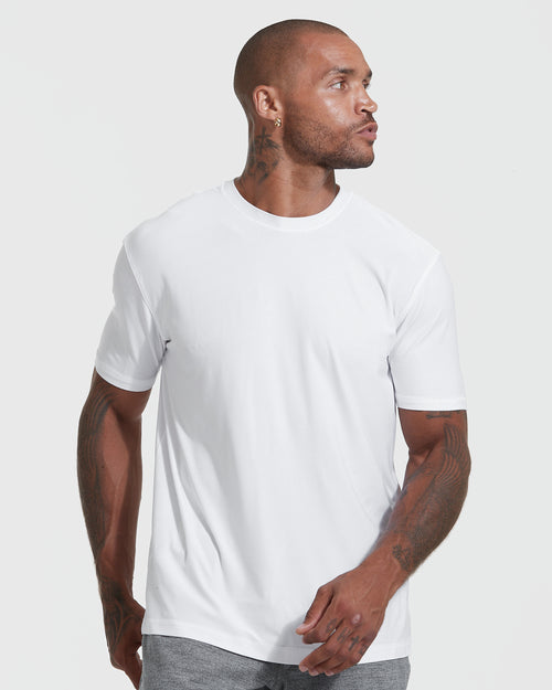 All White Active Crew Neck 3-Pack