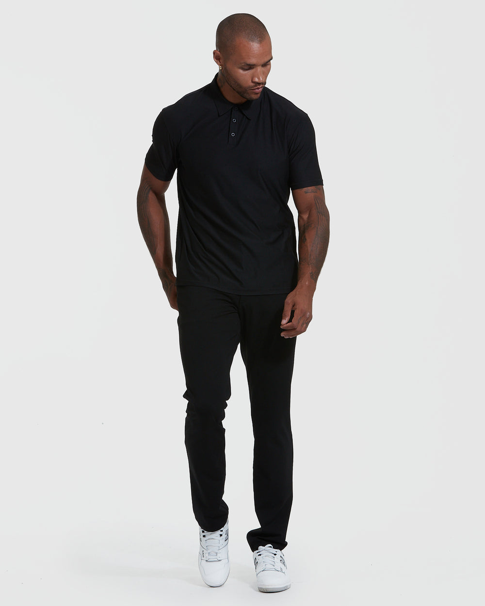 Black Active Short Sleeve Polo