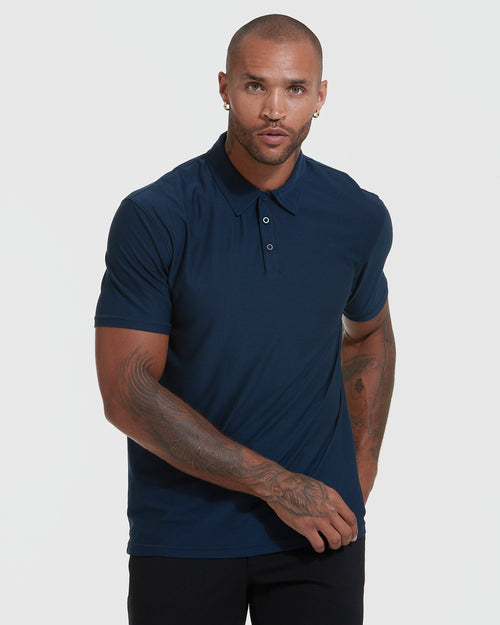 Navy Active Short Sleeve Polo