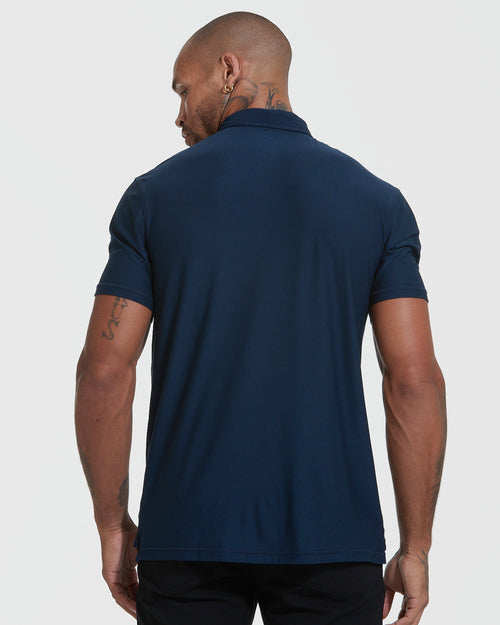 Navy Active Short Sleeve Polo