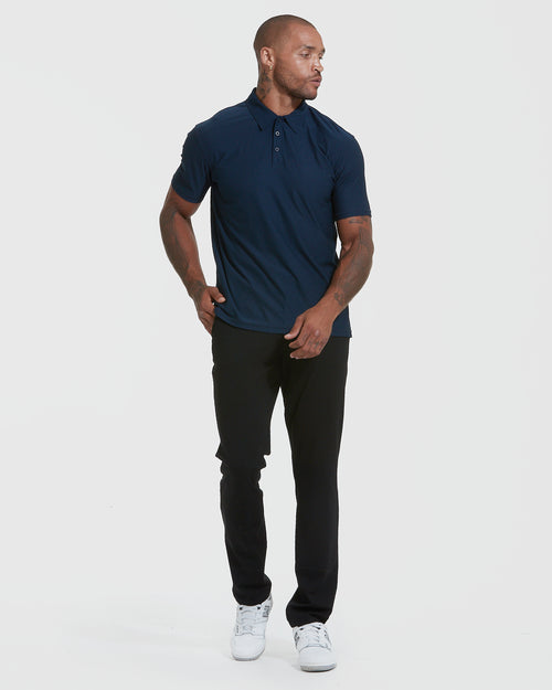 Navy Active Short Sleeve Polo