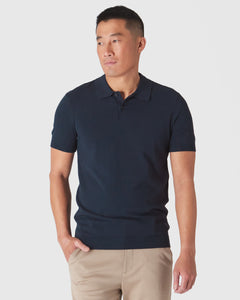 True ClassicNavy Short Sleeve Sweater Polo