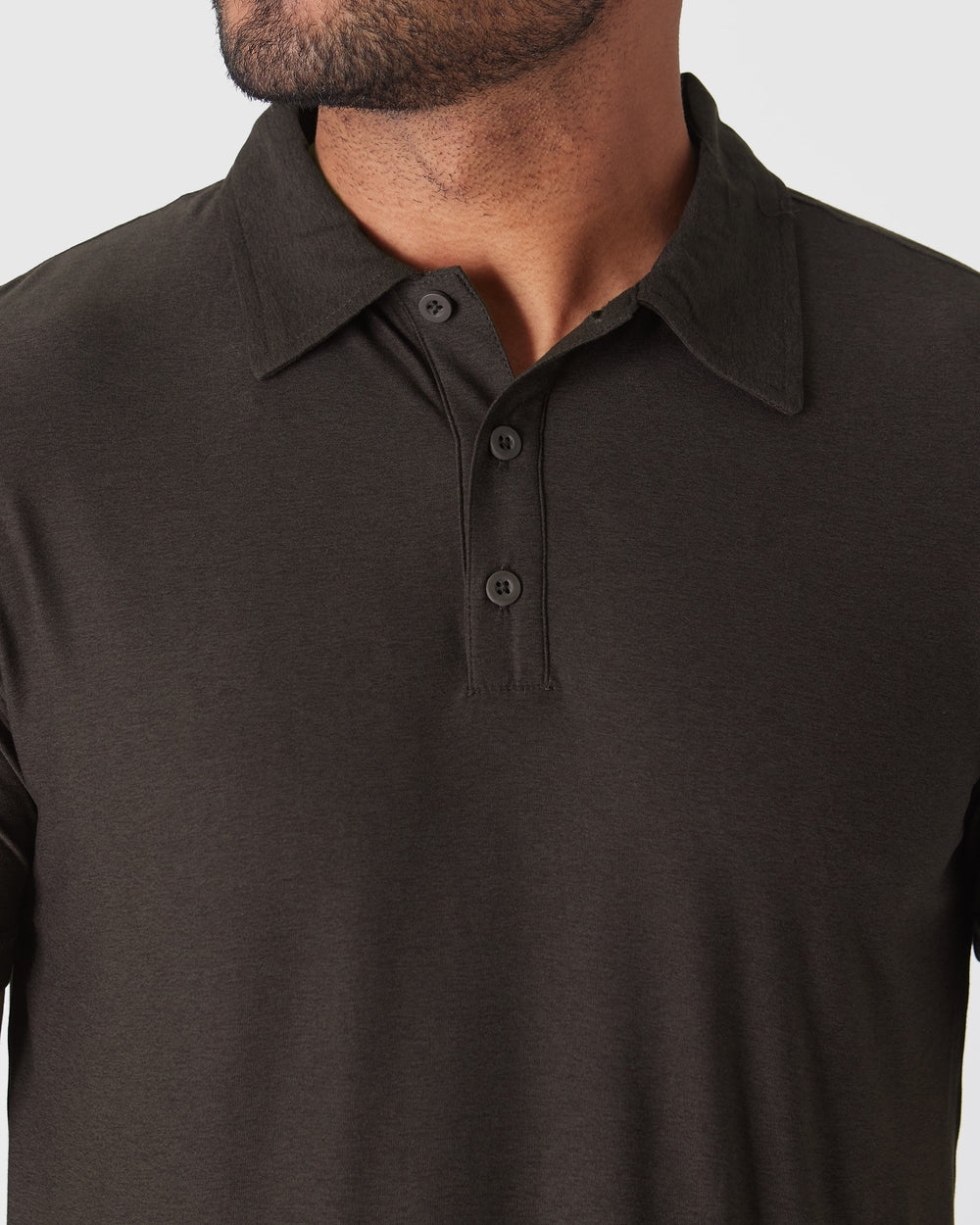 Dark Heather Cocoa Active Short Sleeve Polo