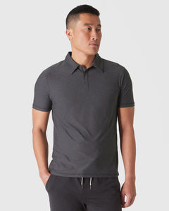 True ClassicDark Heather Tempest Active Short Sleeve Polo